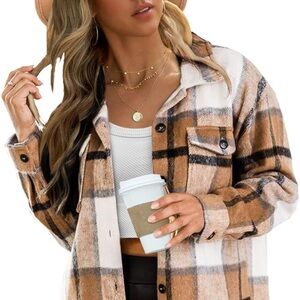 Womens Fall Outfits Fashion Clothes Shackets Flannel Plaid Button Down
